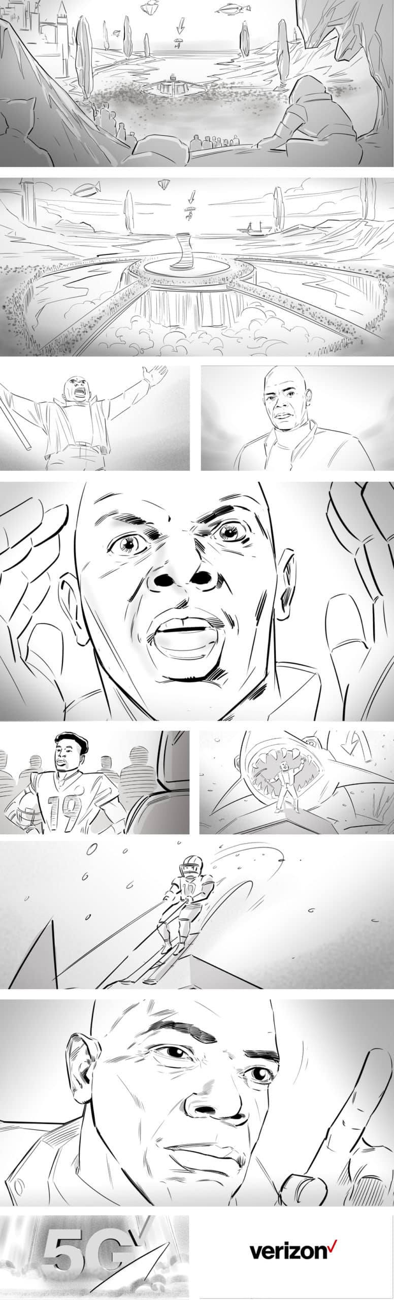 Samuel L Jackson Joe James Storyboard artist Verizon Super Bowl Commercial