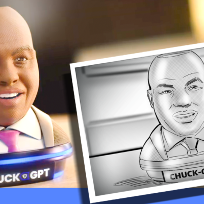 Storyboard frame for FanDuel Chuck GPT commercial directed by Hank Perlman, illustrated by Joe James at Saint James Studios.